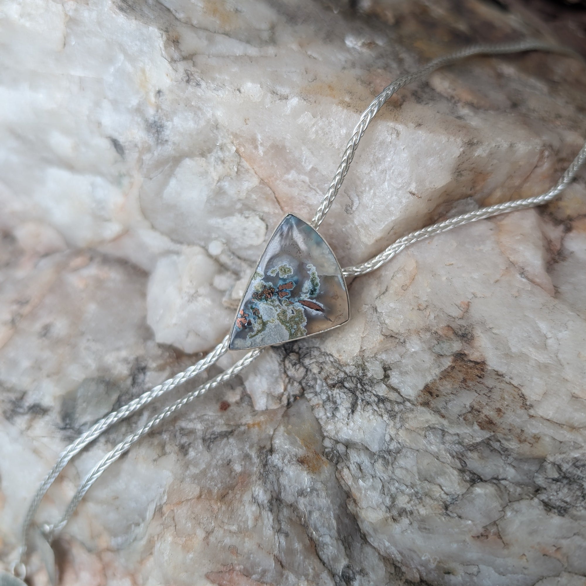 One Seed Designs - Agatized Copper & Sterling Silver Bolo