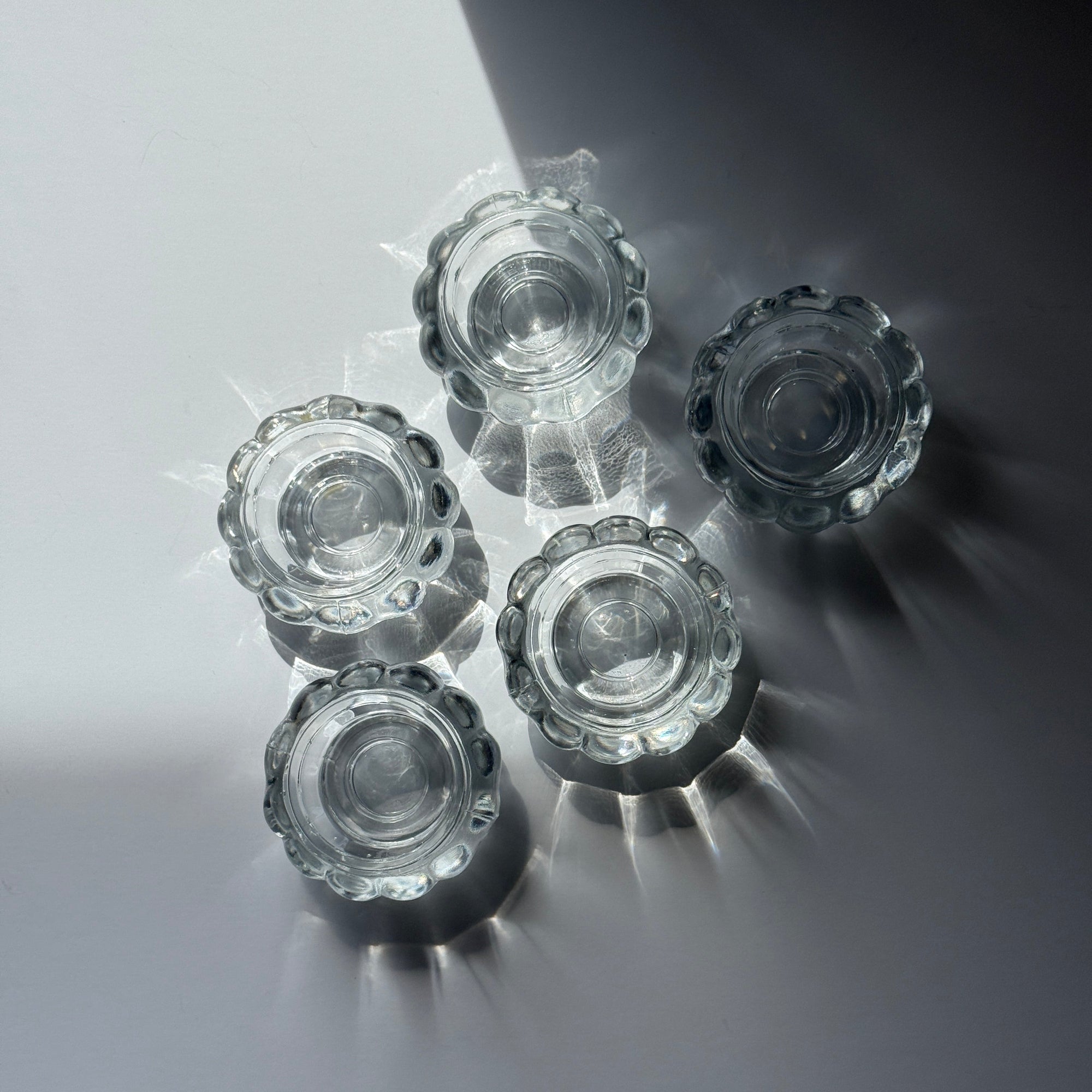 PL Glass Tea Light Holders (Set of 5)