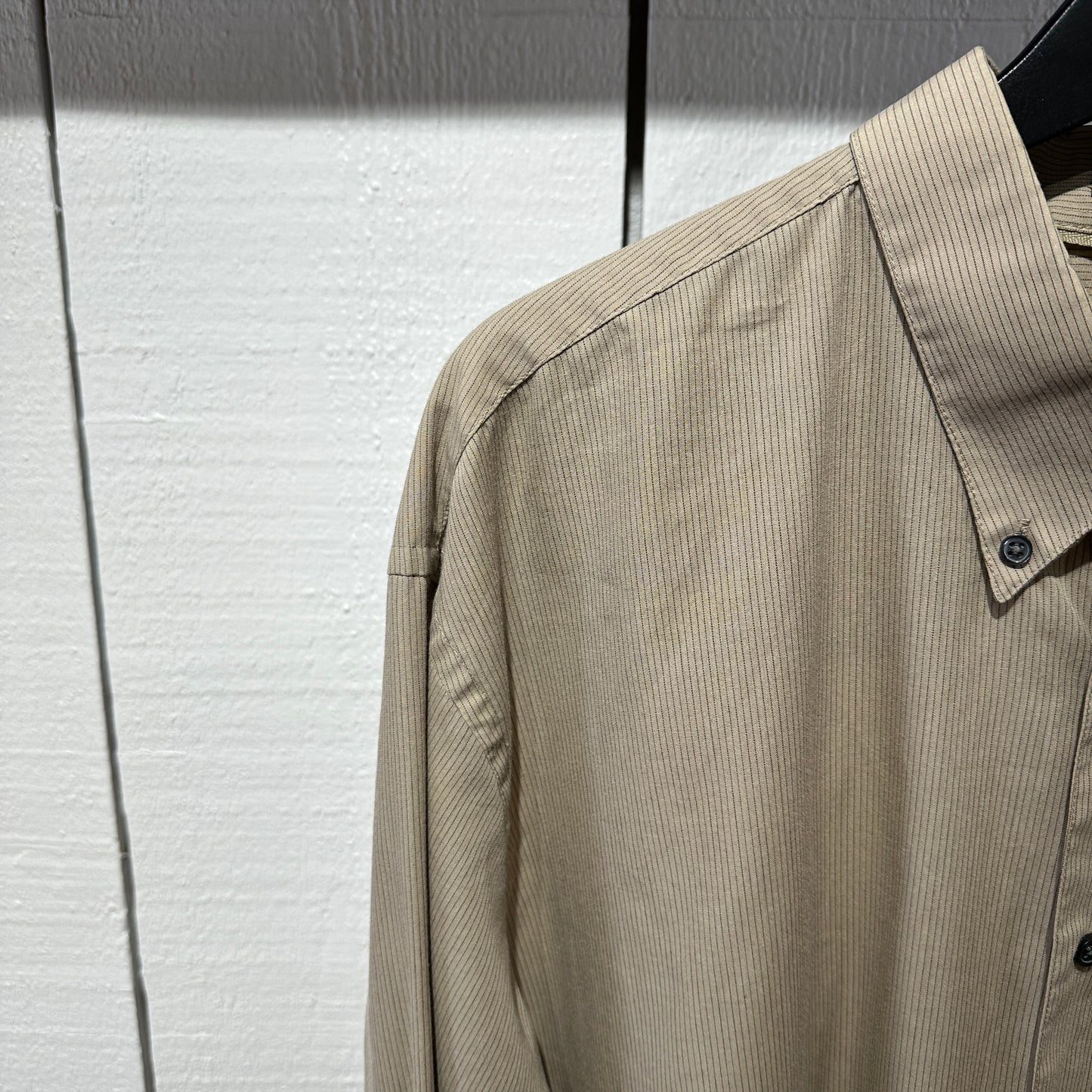 Pre-Loved Van Heussen Camel Micro Pinstripe in XL