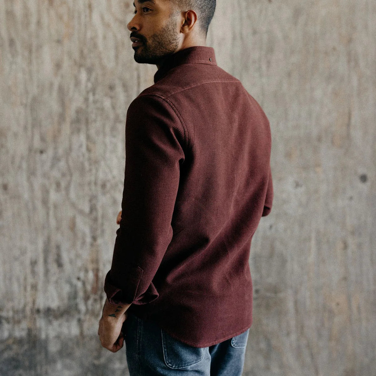 Taylor Stitch - The Jack in Burgundy Waffle