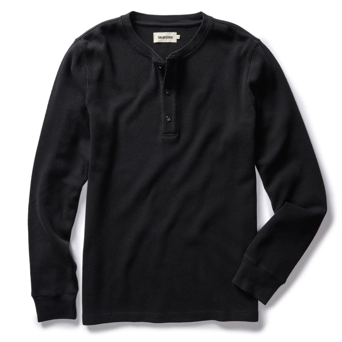 Taylor Stitch - Organic Cotton Waffle Henley in Coal