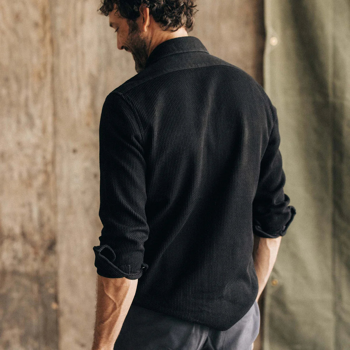 Taylor Stitch - The Point Shirt in Coal Shashiko
