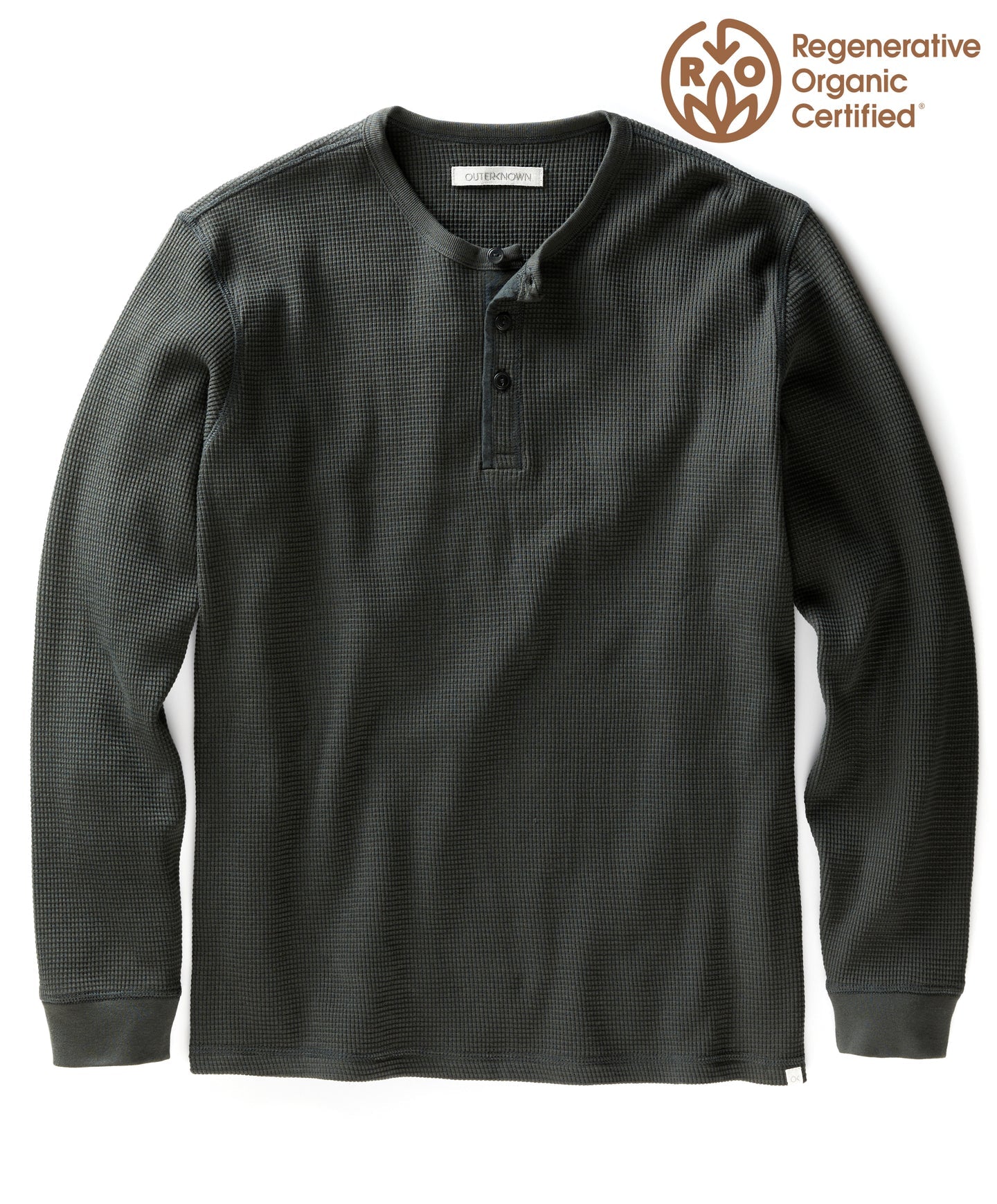 Outerknown - Maritime Waffle Henley Faded Black