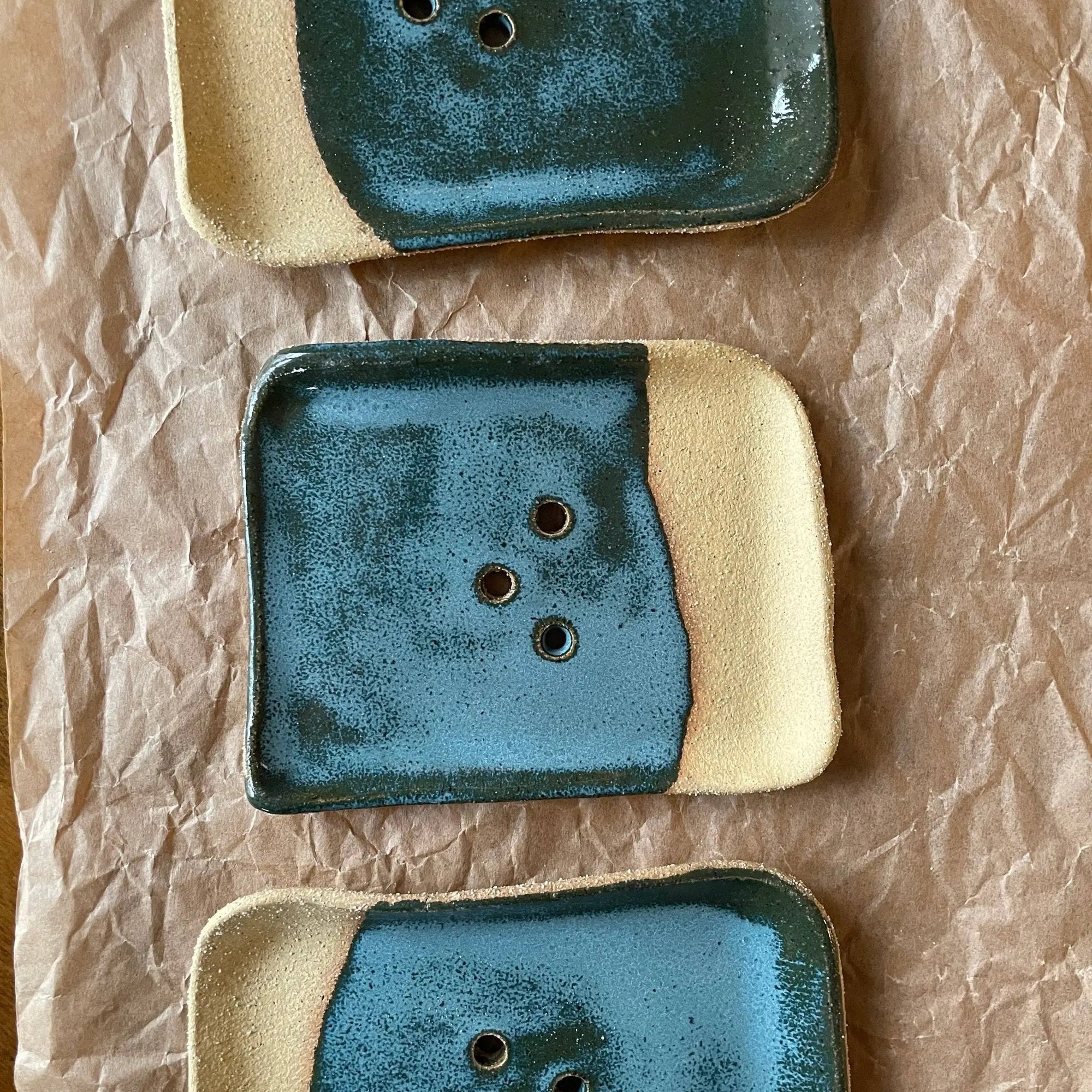 Handmade Ceramic Soap Dish – Lagoon by Spring + Vine