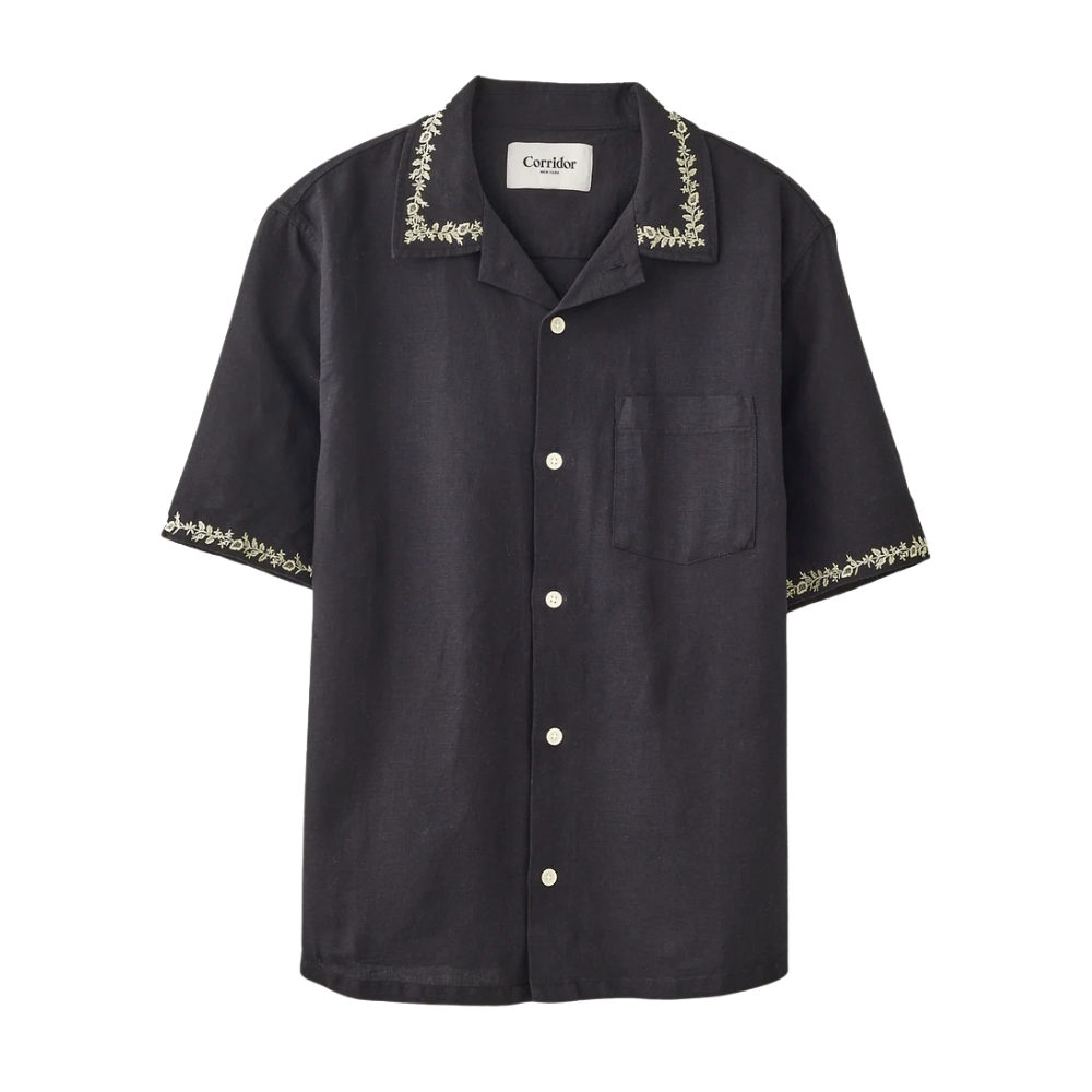 Corridor - Elijah Embroidery SS Camp (Black shirt)