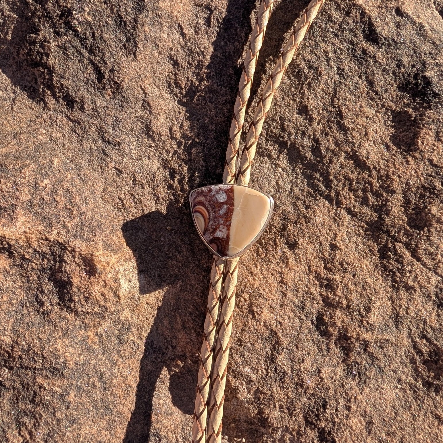 One Seed Designs - Cream Leather Bolo - Wave Dolomite by Above Snakes