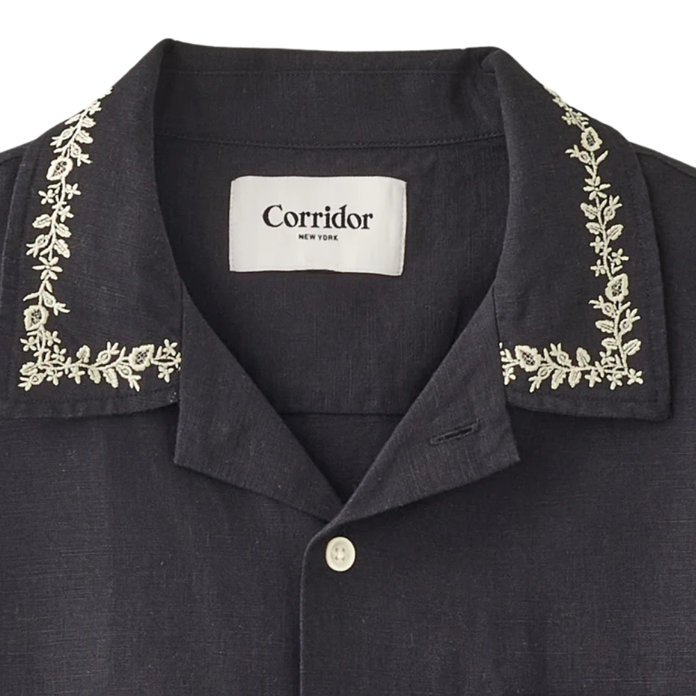 Corridor - Elijah Embroidery SS Camp (Black shirt)