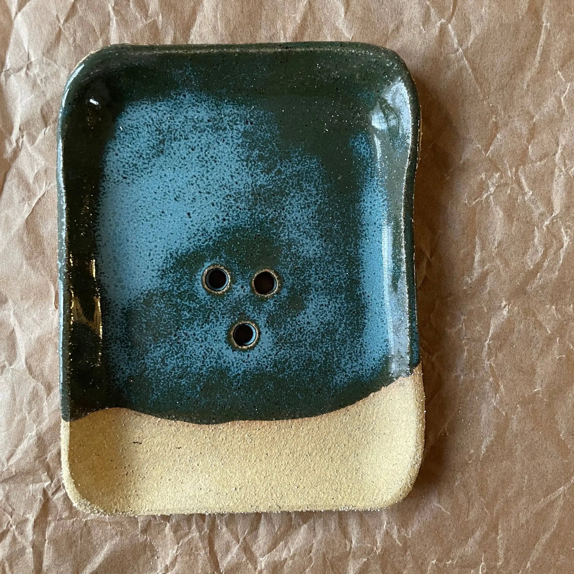 Handmade Ceramic Soap Dish – Lagoon by Spring + Vine