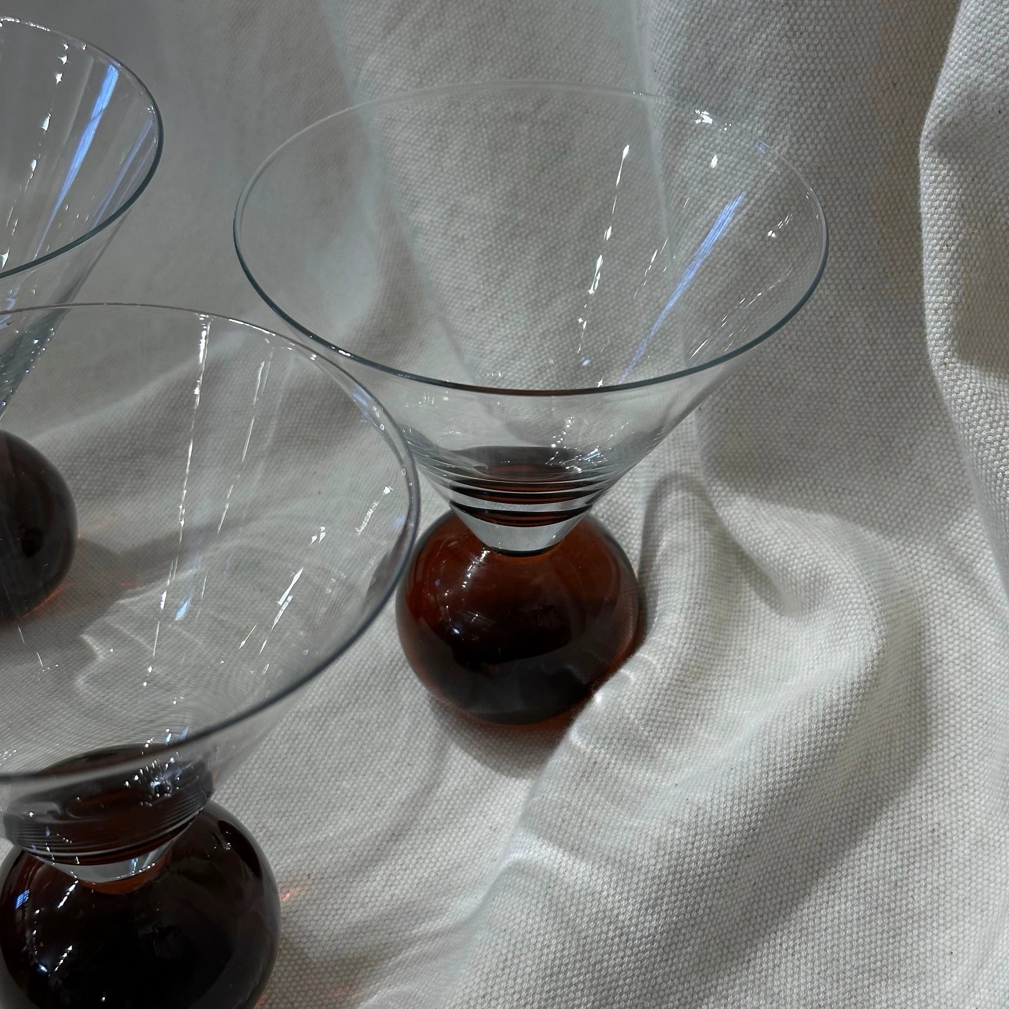 PL Martini Glasses with Brown Sphere by Above Snakes