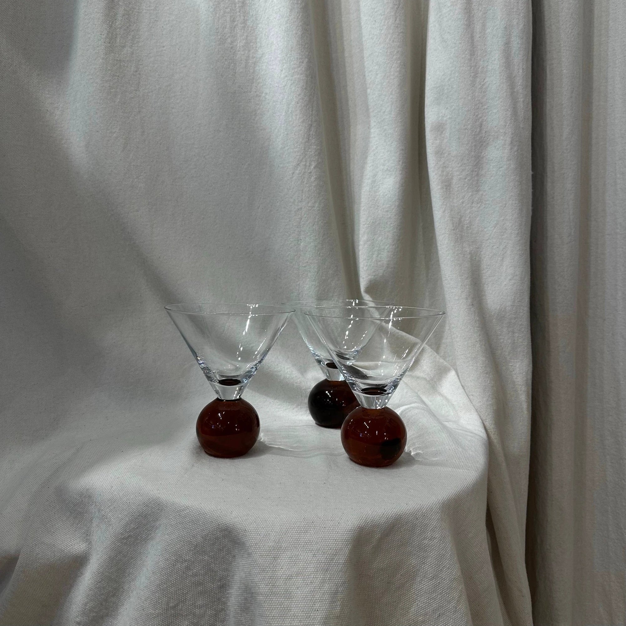 PL Martini Glasses with Brown Sphere by Above Snakes