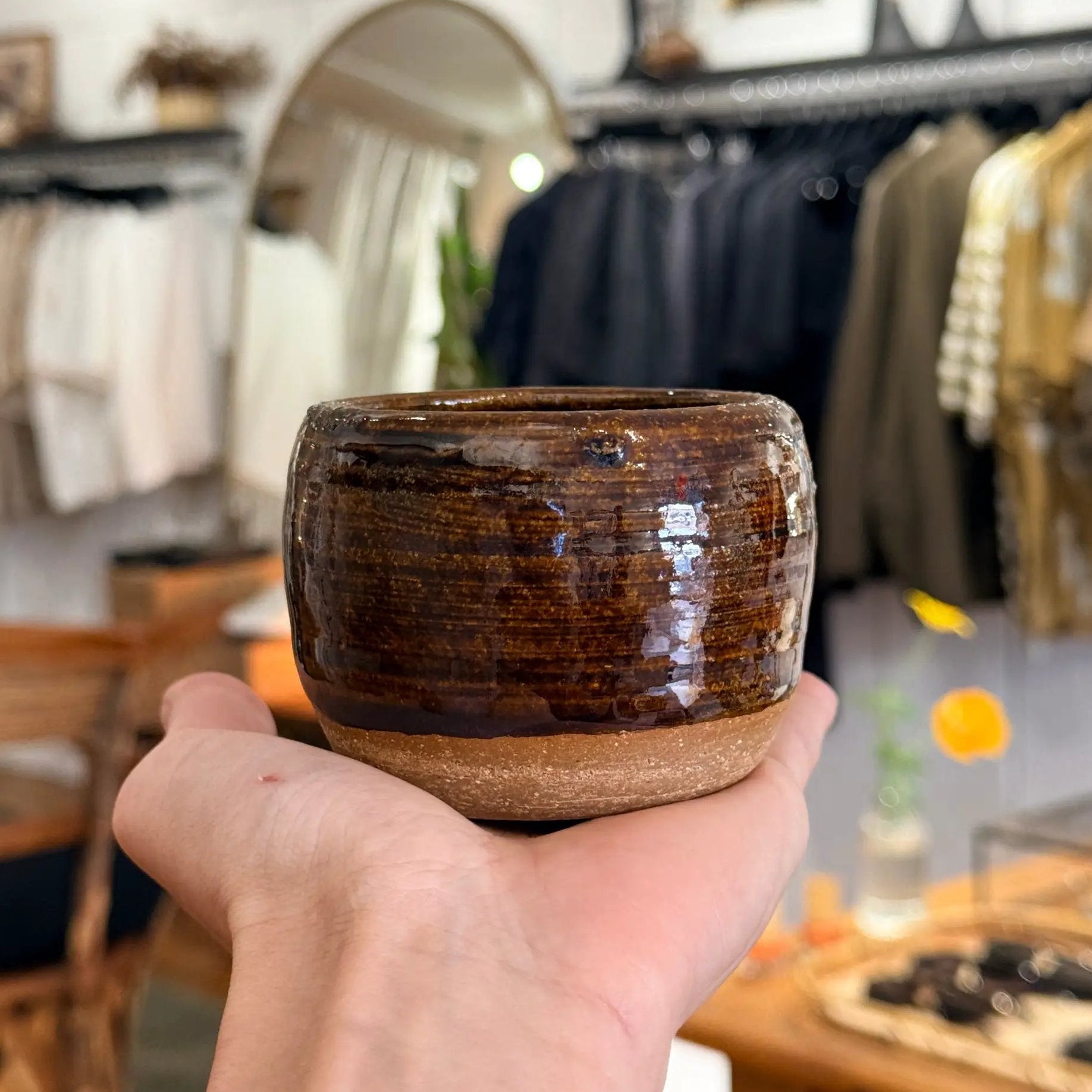 PL Small Brown Ceramic Bowl by Above Snakes