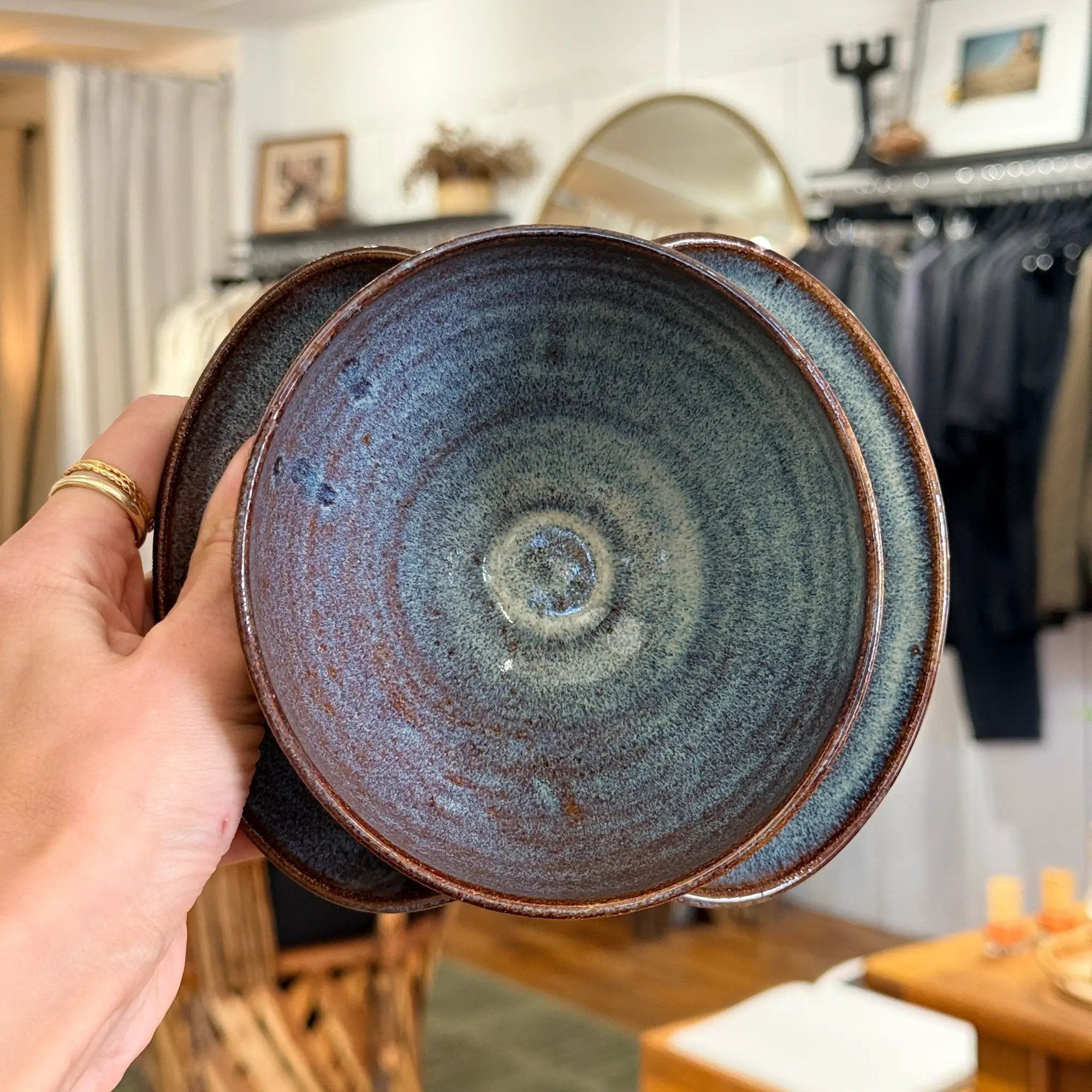 PL Saucer Set in Blue / Brown Glaze by Above Snakes