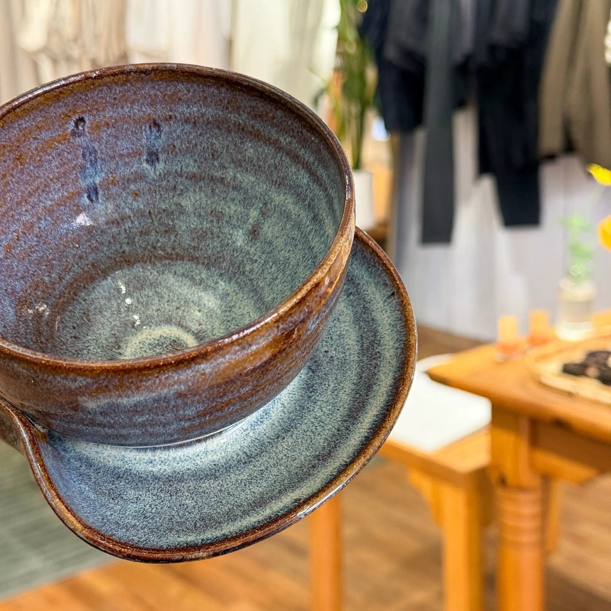 PL Saucer Set in Blue / Brown Glaze by Above Snakes