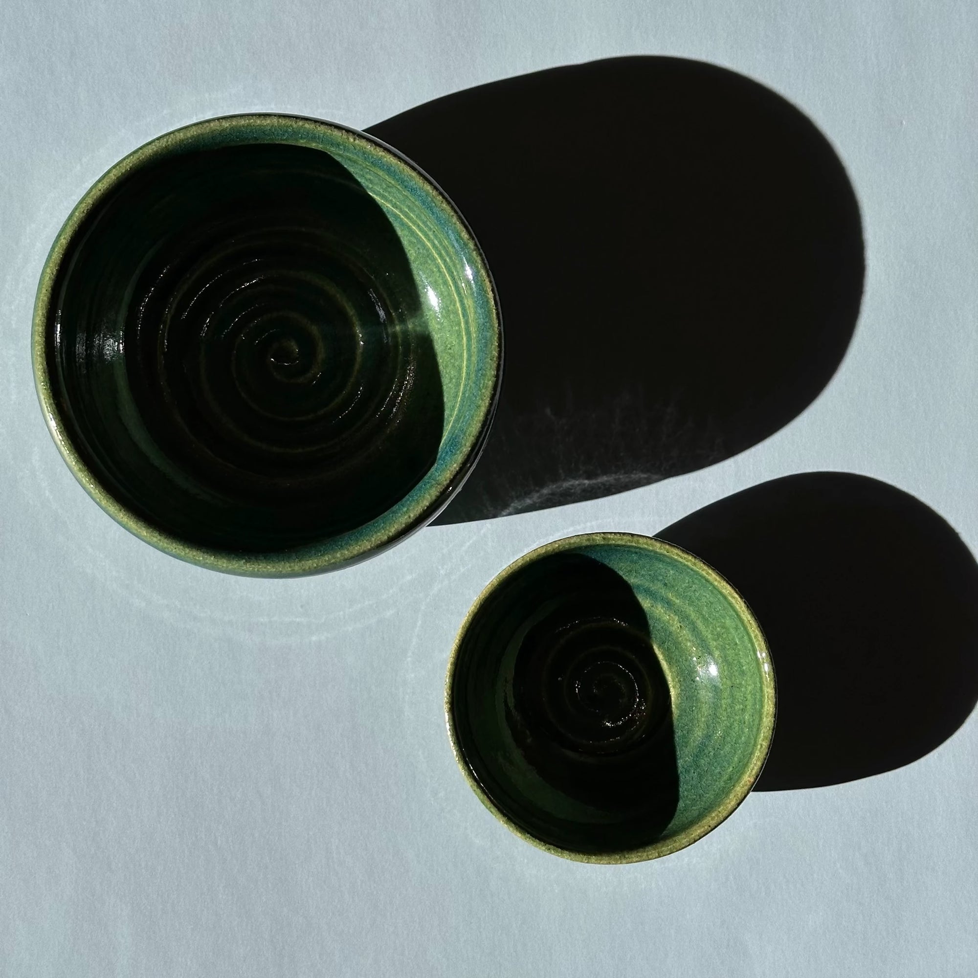 PL Medium Swirl Bowl in Green by Above Snakes