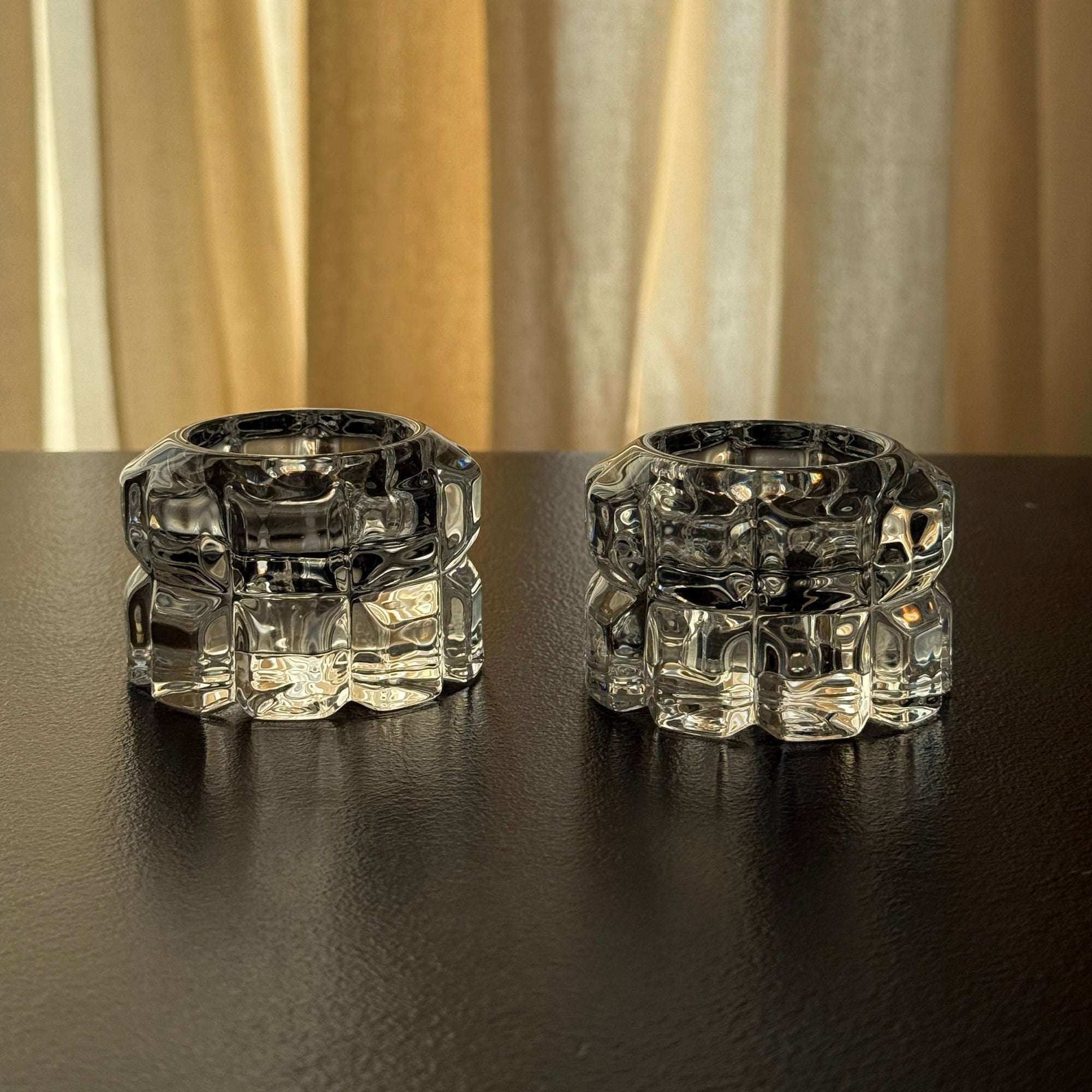 PL Geometric Crystal Tea Light Holders (Set of 2)