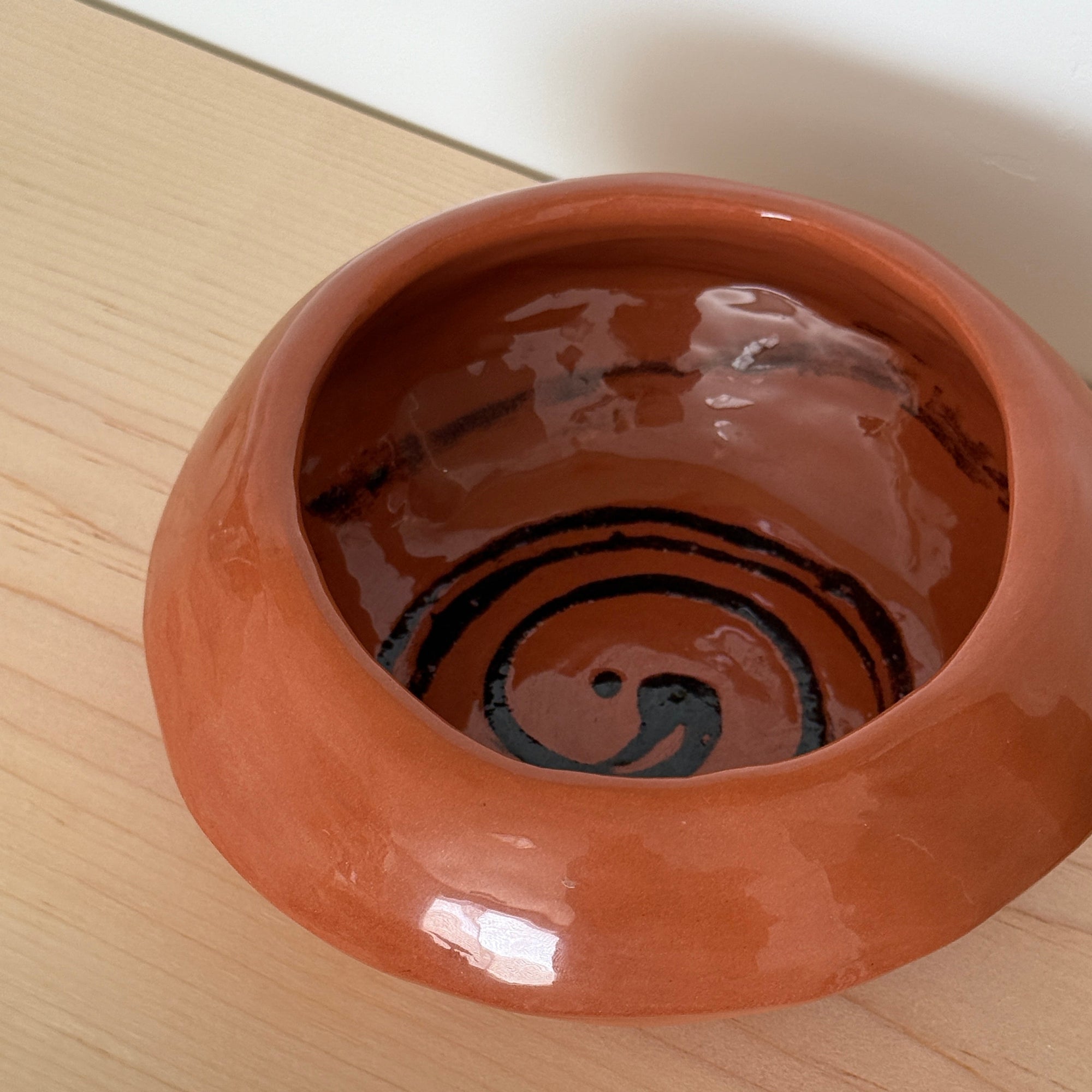 PL Handmade Ceramic Bowl with Swirl Design