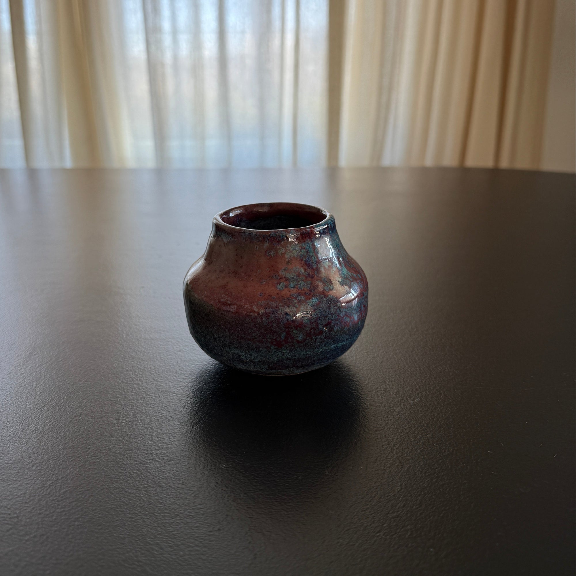 PL Small Ceramic Vase - Blue and Desert Pink