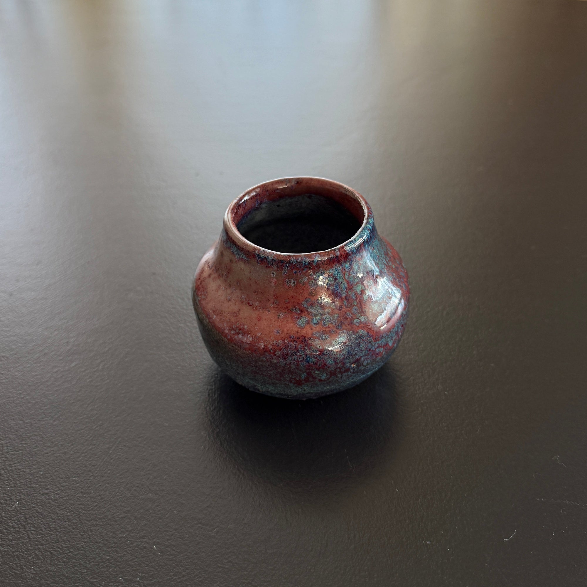 PL Small Ceramic Vase - Blue and Desert Pink