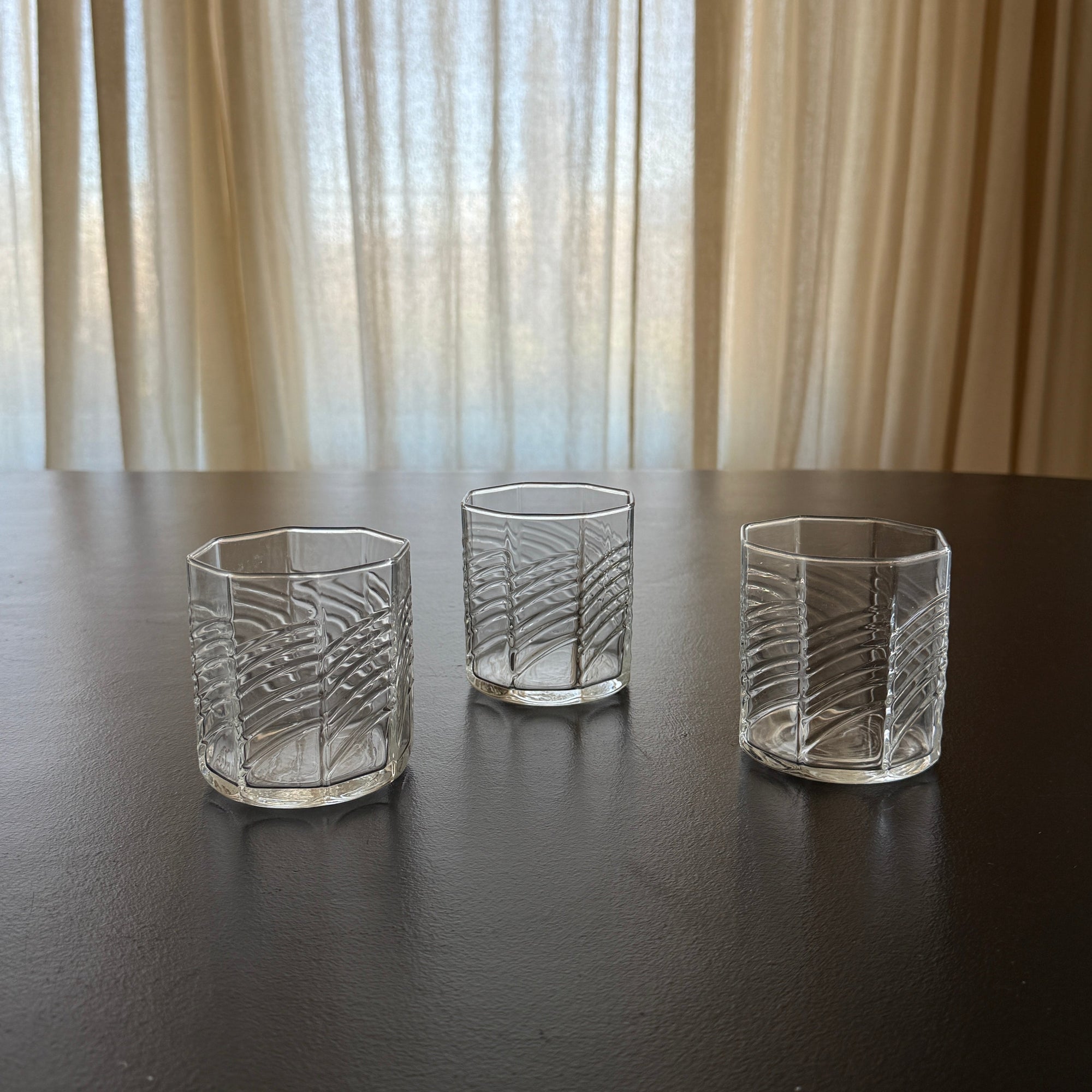 PL Vintage Glass Cups (Set of 3)