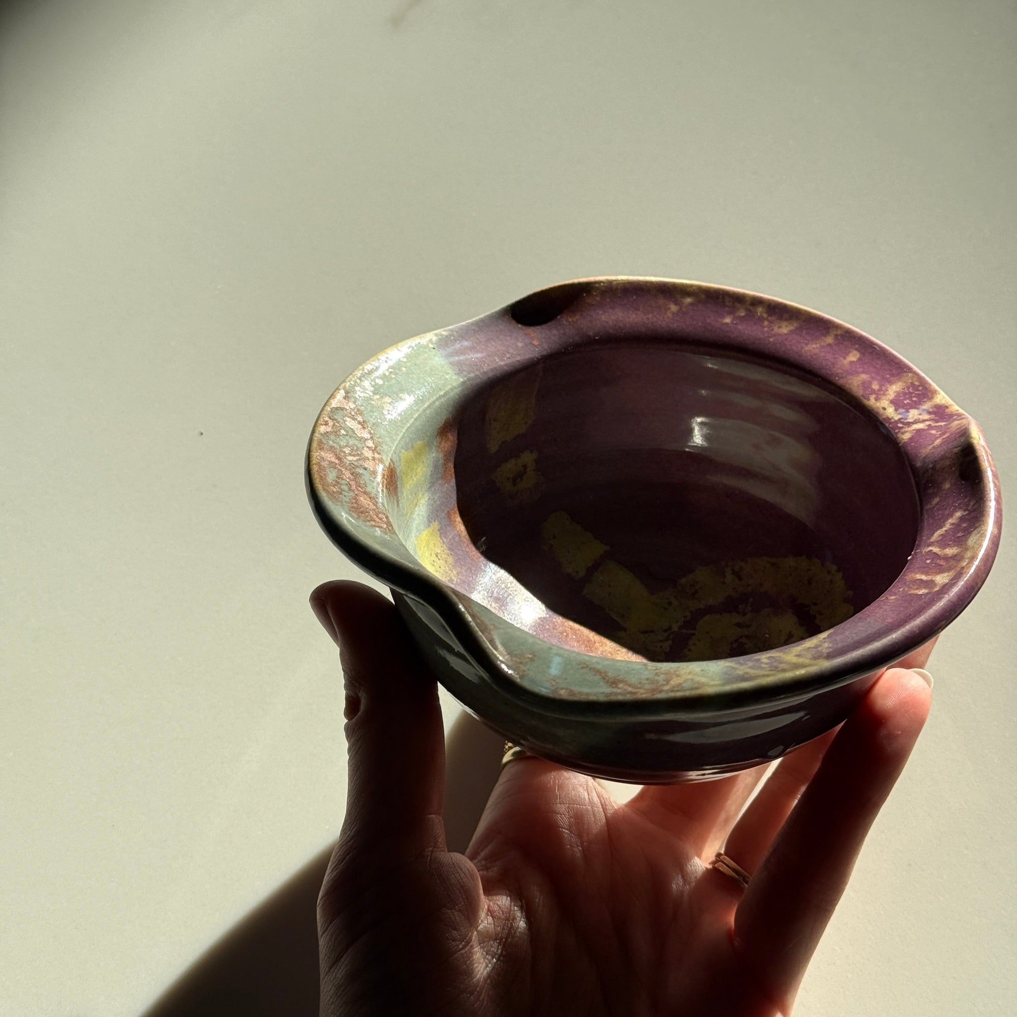 PL Small Handmade Ceramic Bowl in Purple