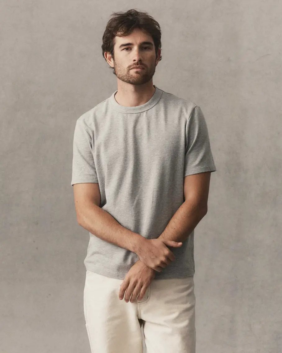 Taylor Stitch - Organic Cotton Shop Tee in Heather Grey by Taylor Stitch