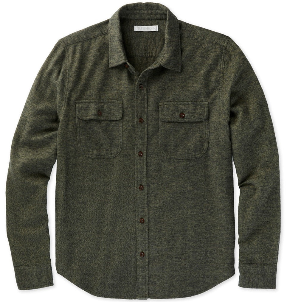 Outerknown - Jasper Transitional Flannel in Olive Night