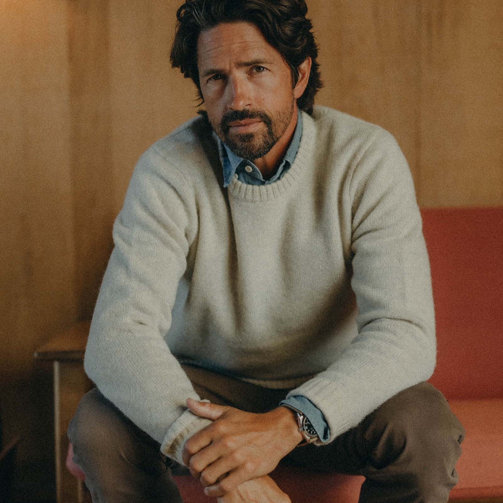 Taylor Stitch - Eastmoor Sweater in Heather Ivory Wool