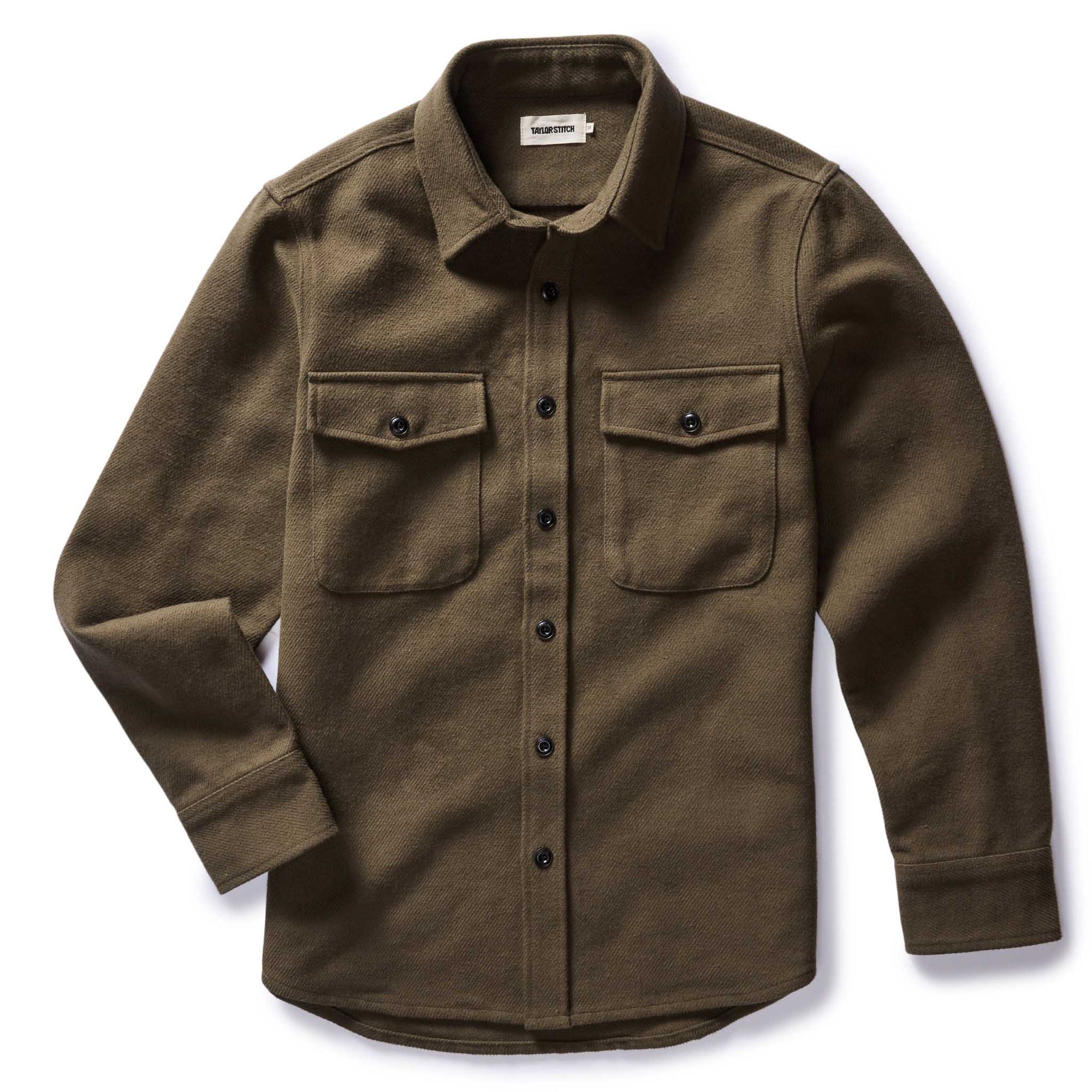 Taylor Stitch - Maritime Shirt Jacket in Fatigue Olive Moleskin Twill