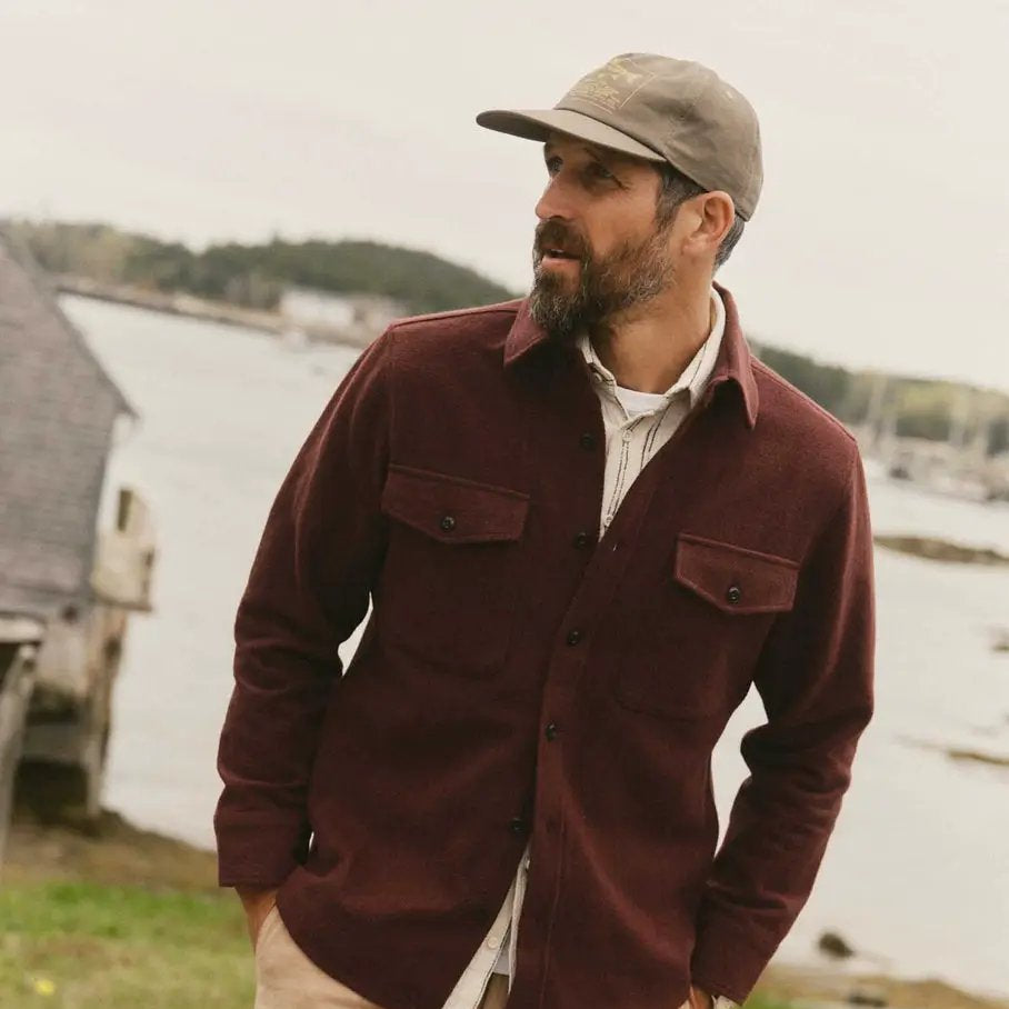 Taylor Stitch - Maritime Shirt Jacket in Burgundy by Above Snakes