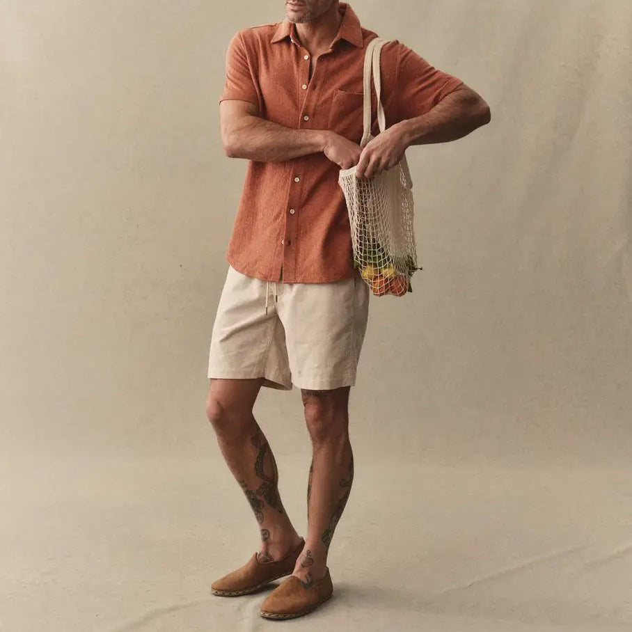 Taylor Stitch - The Après Short in Heather Oat Pincord by Taylor Stitch