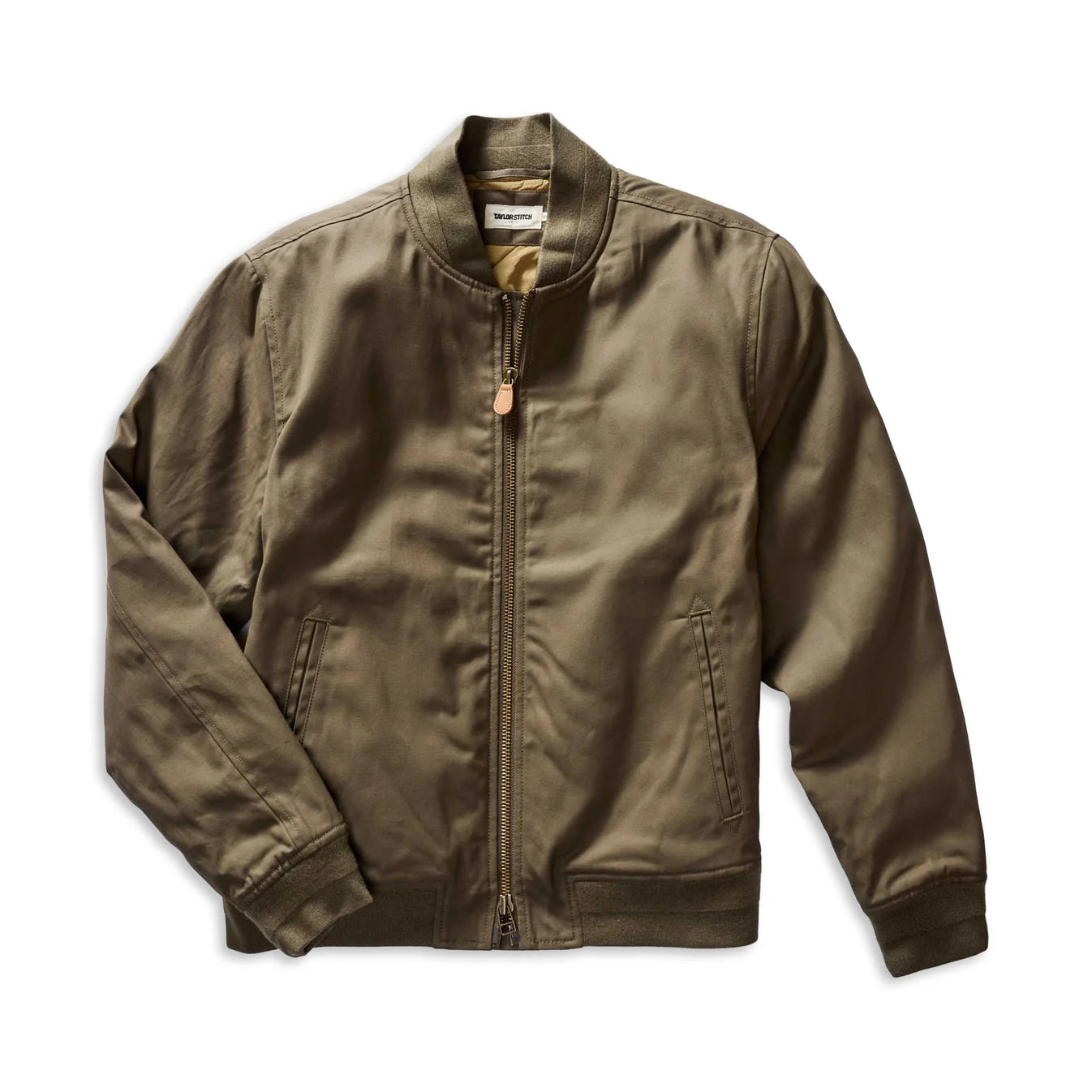 Taylor Stitch - Insulated Bomber Jacket in Olive Dry Wax